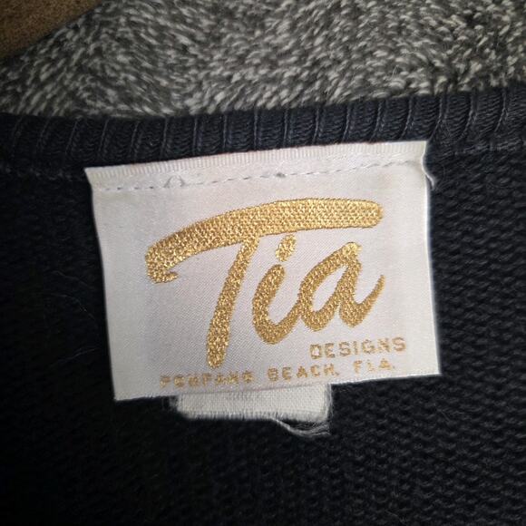 Vintage Novelty Cardigan Sweater Wine Grapes Grapevine Black Size Large - Picture 3 of 6